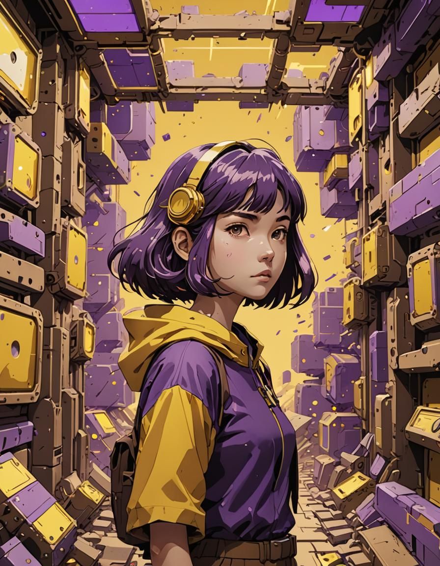 Elemental Woman: Dynamic Lighting in Brutalist Style