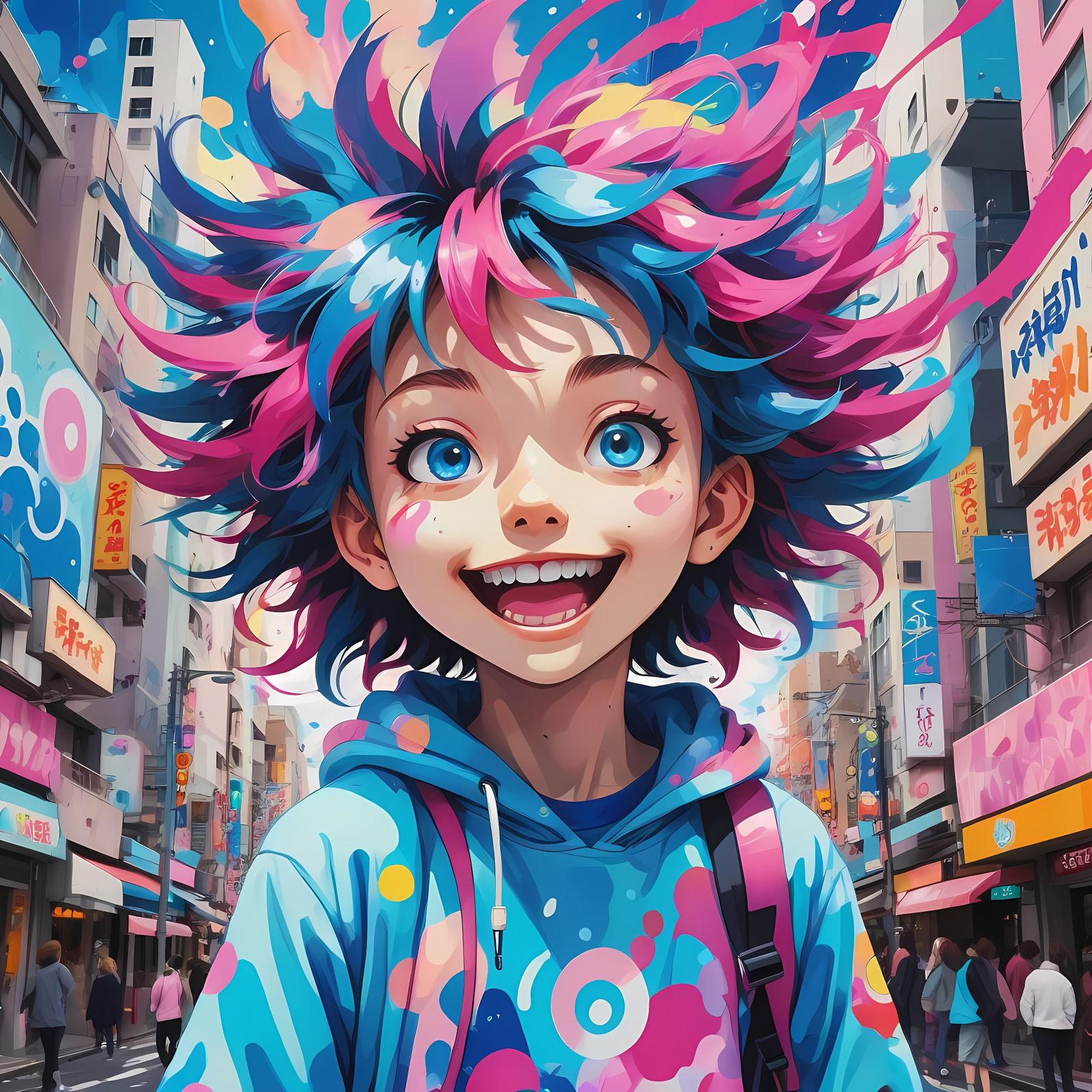 Vibrant Anime Scene: A Burst of Color