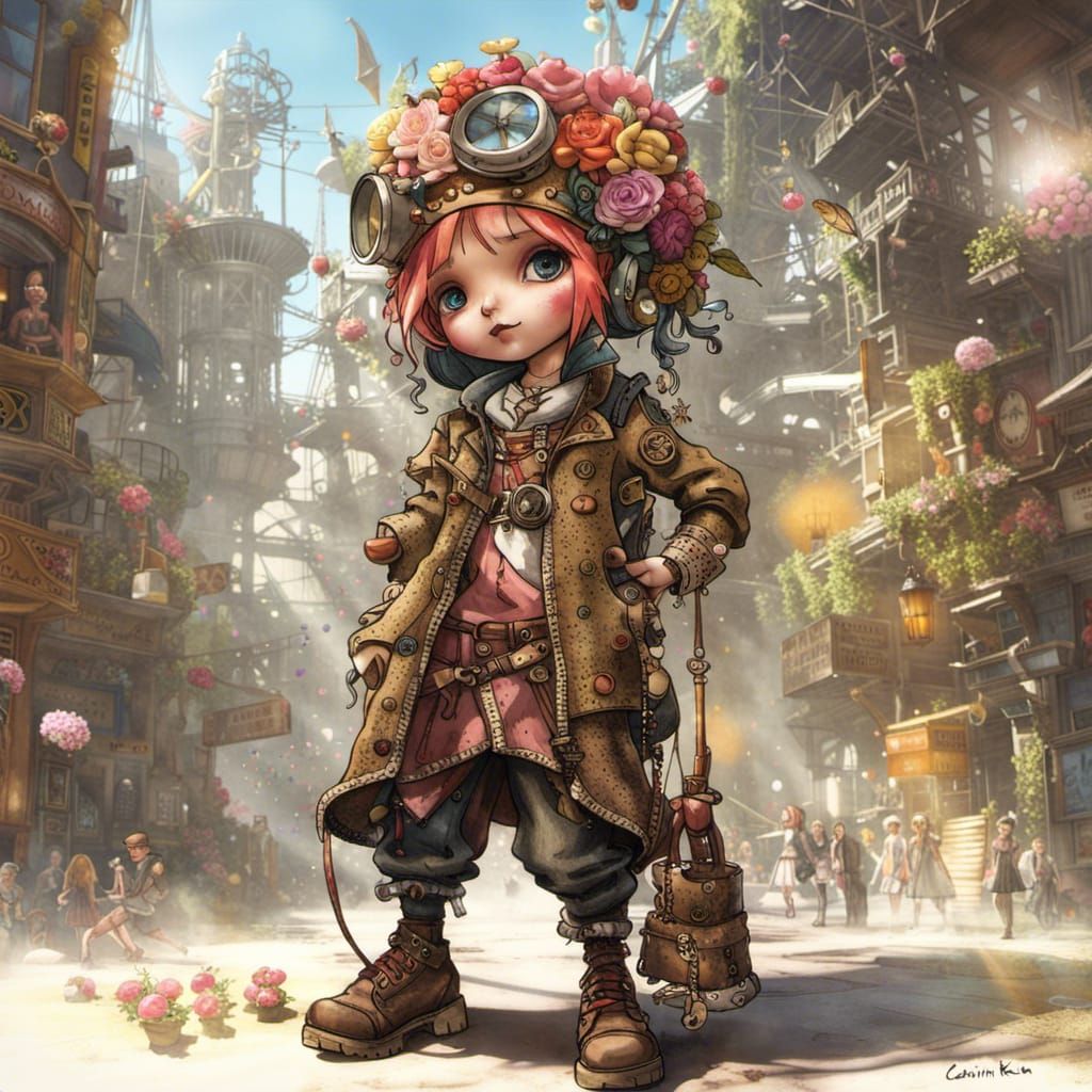 Gnome Steampunk Fashion in an Urban Fairytale