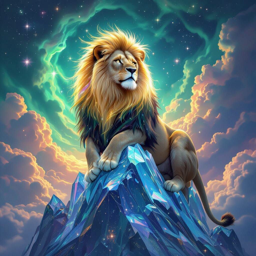 Regal Stardust Lion on Crystalline Mountain
