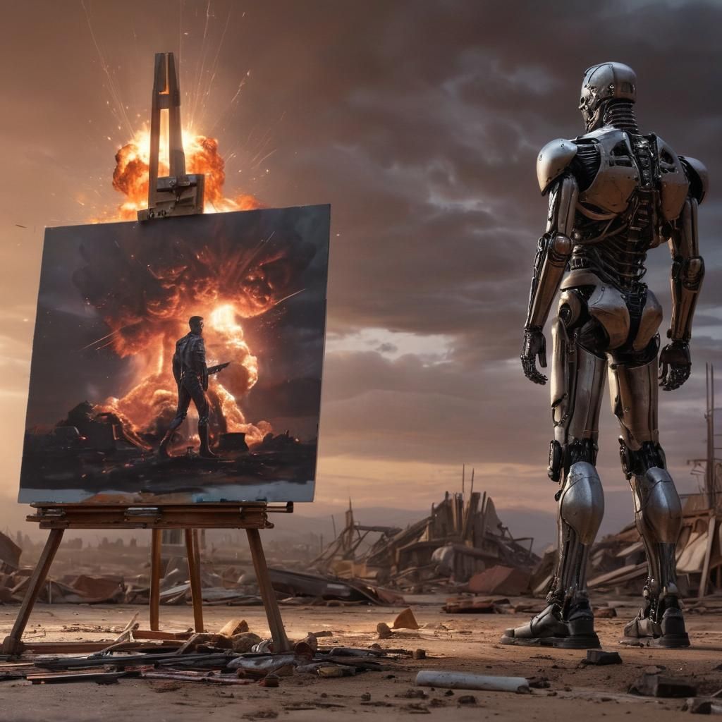 Terminator Paints Apocalypse: Hyper-Realistic Digital Art