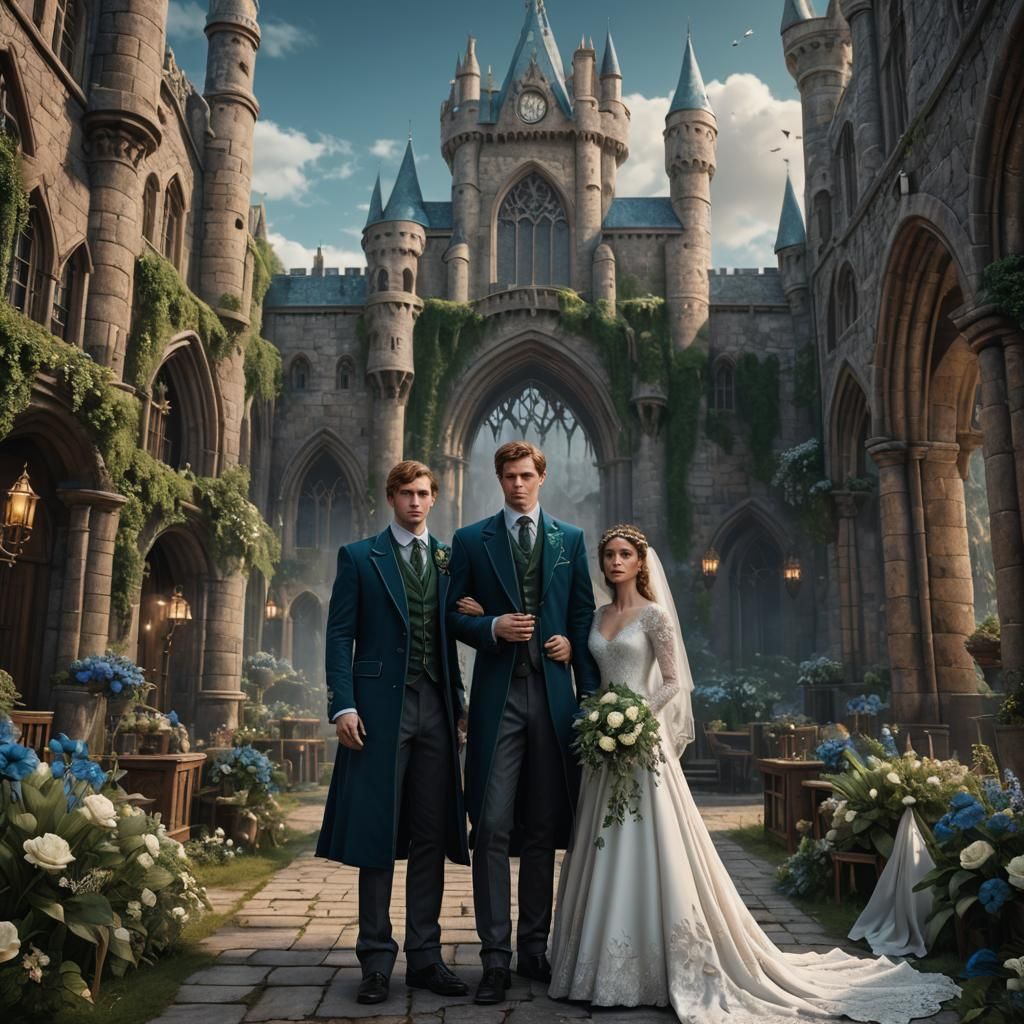 Slytherin and Ravenclaw Wedding: Fantasy Concept Art
