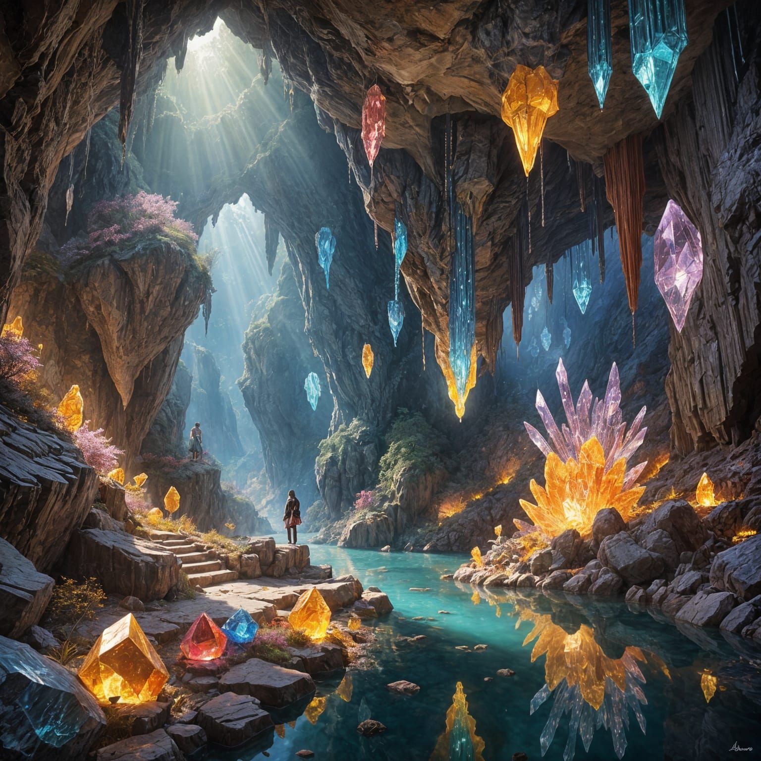 Stunning Crystal Cave With Glittering Gems