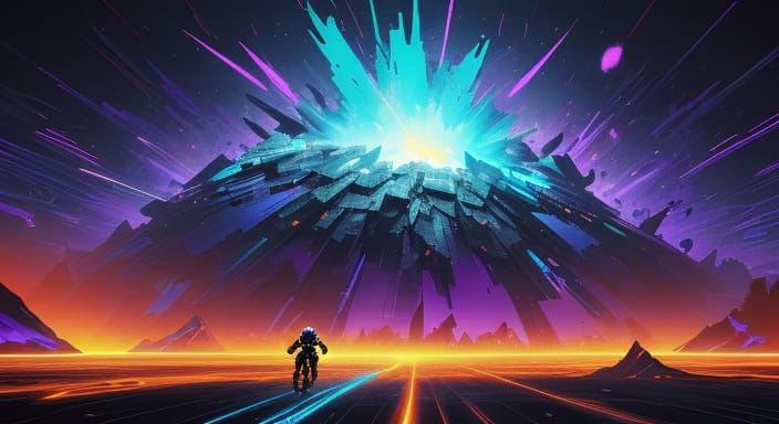 Surreal Cyberpunk Apocalypse Unfolds in Neon-Lit Multiverse