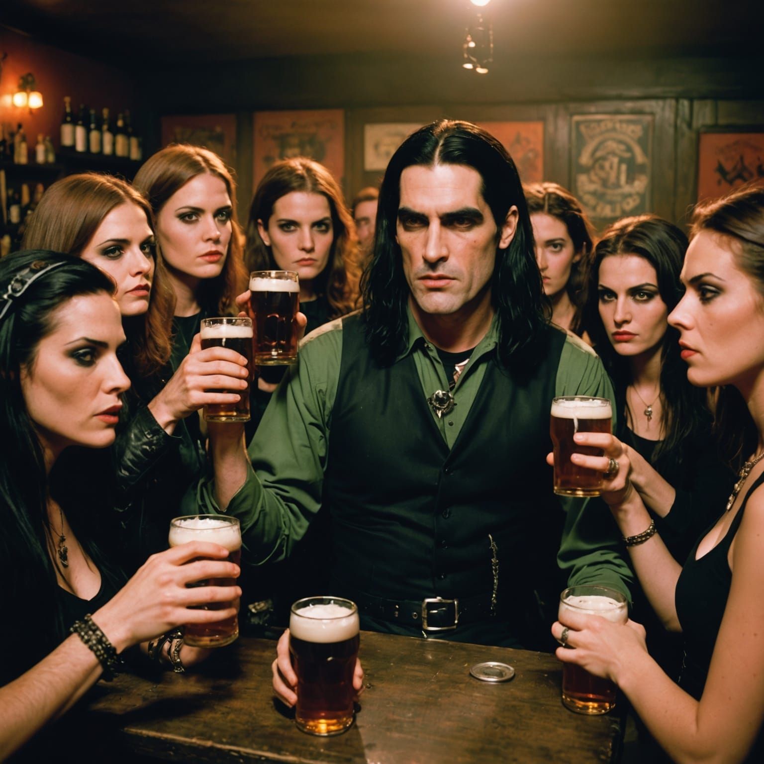Cinematic Film Still: Peter Steele and Goth Girls