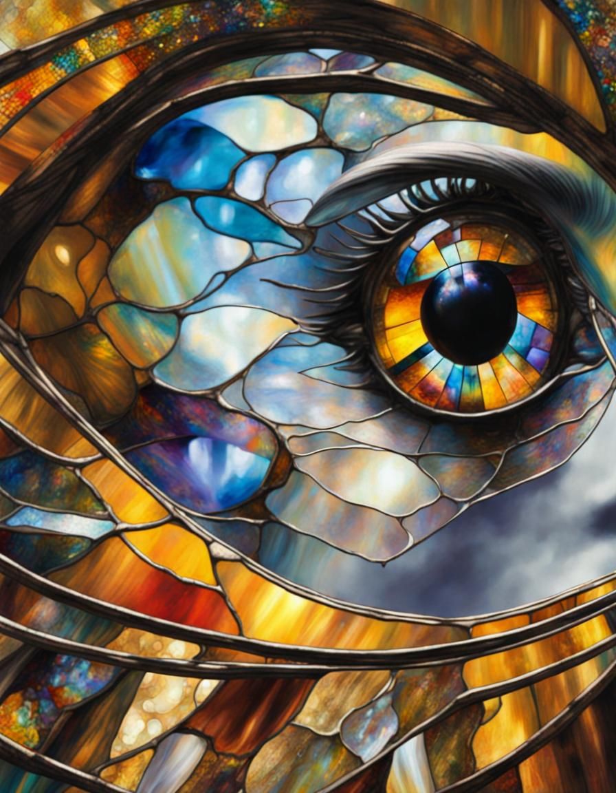 Reflective Stained Glass Tiger Eye Canopy