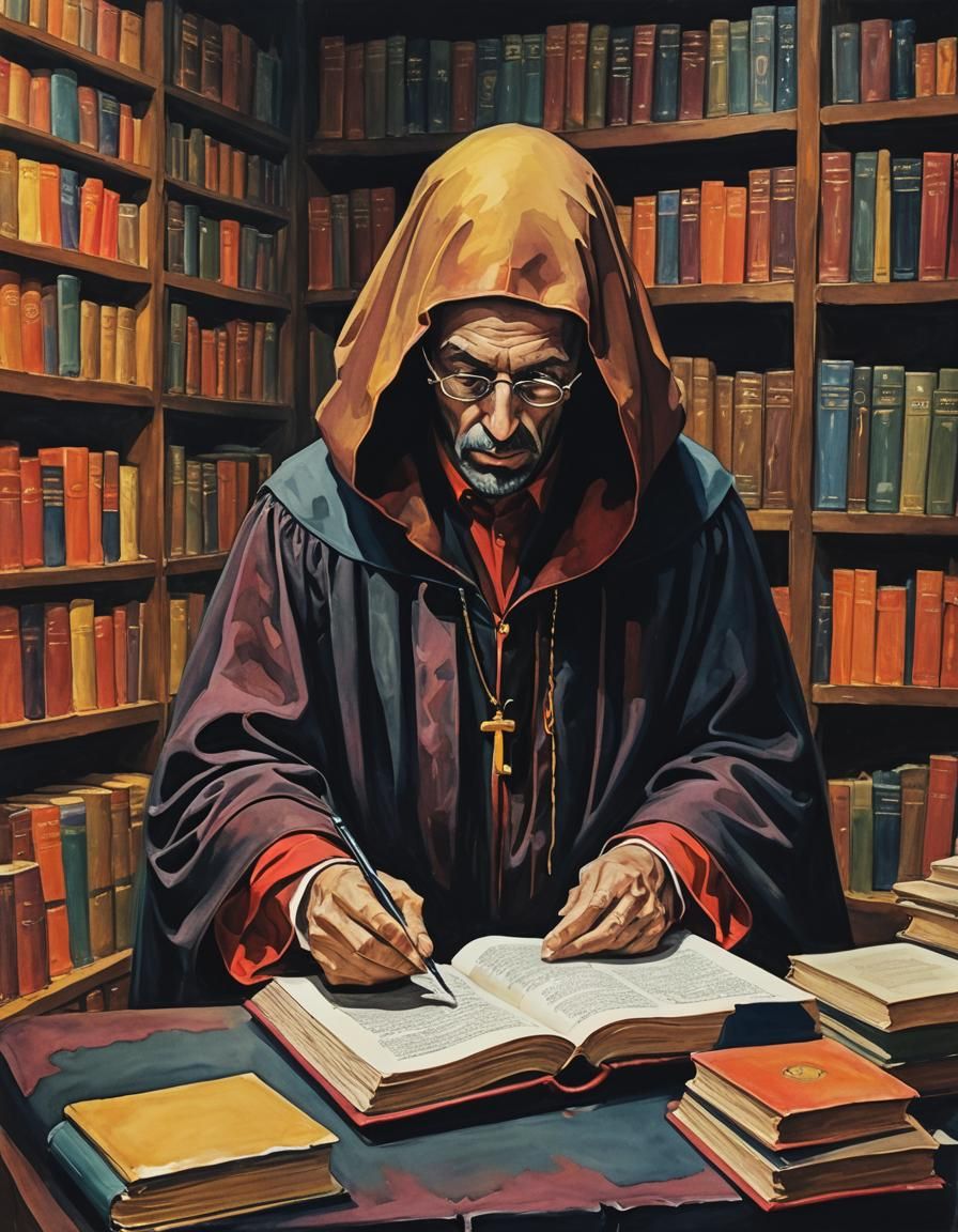 Satanic sister cultist, flamboyant, bare midriff, alluring; ...