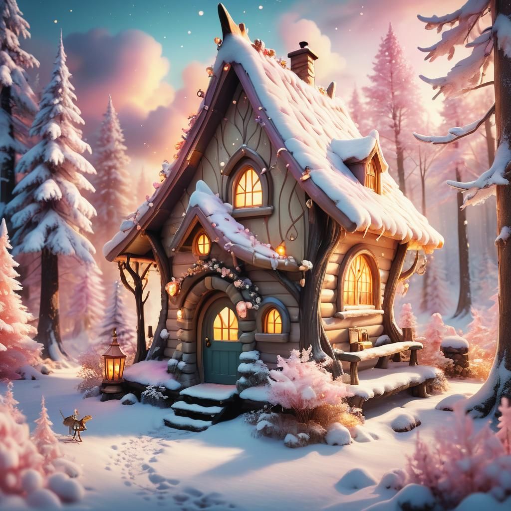 Enchanting Fairy Cabin in Winter Wonderland