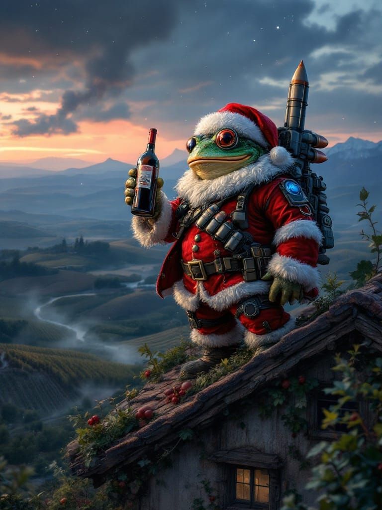 Toad Bounty Hunter in Santa Suit Emerges Amidst Baroque Wine...