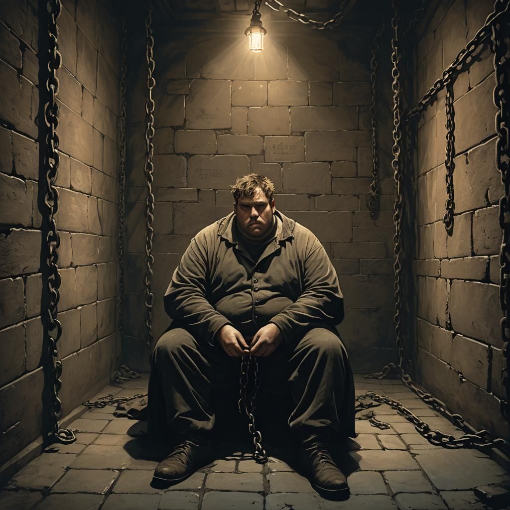 Dark Fantasy Prison Cell in Gustave Doré Style