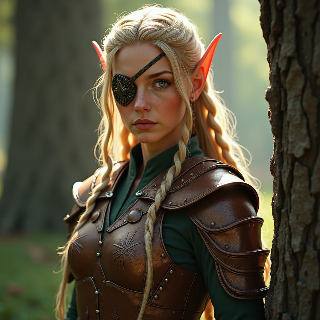 Battle-Hardened Elf Captain in Copper Armor