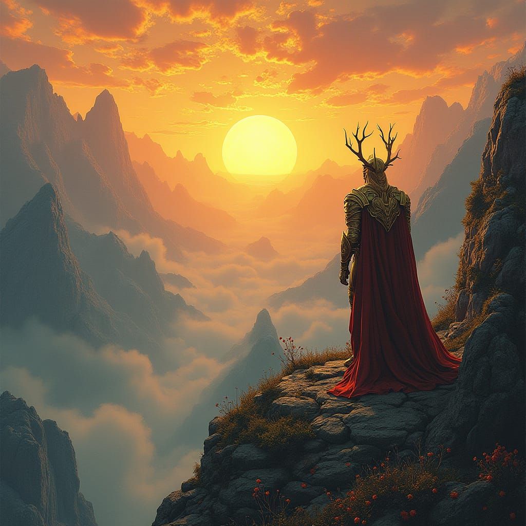 Golden Warriors of Asgard's Realm Unfolds in Dreamlike Splen...