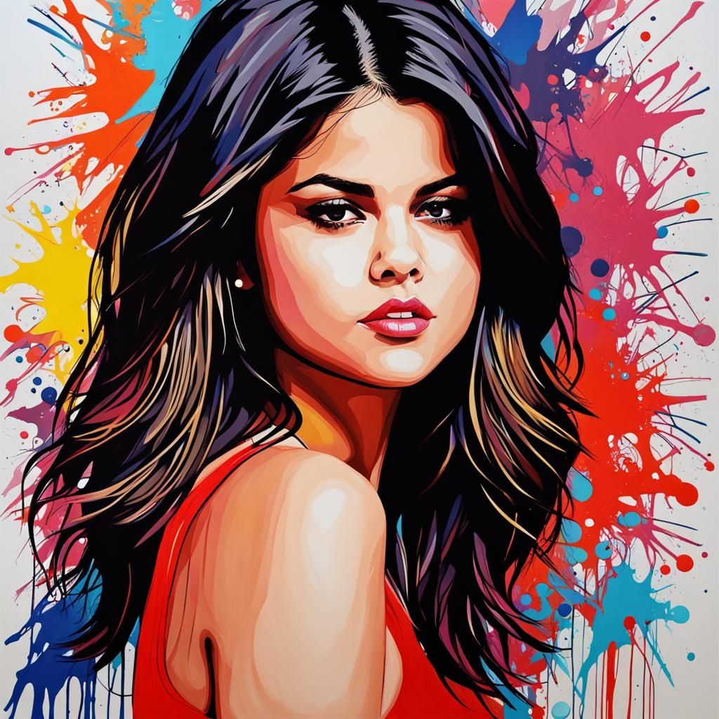 Abstract Portrait of a Woman in Complementary Colors