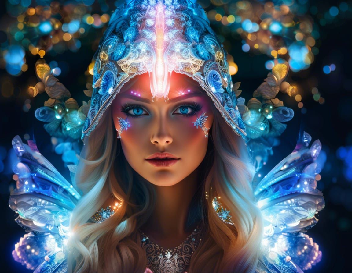 Glass Fairy Goddess in Fractal Fantasy World