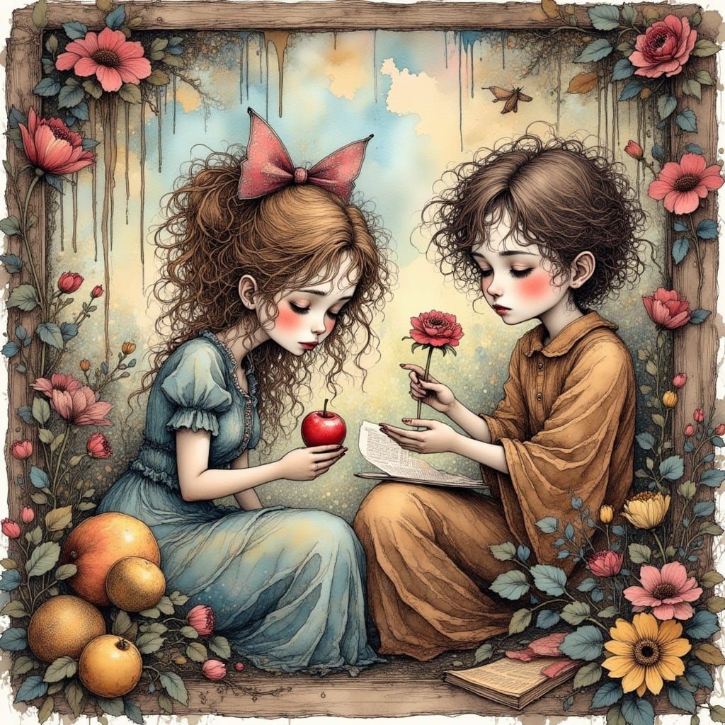 Elegant Handwritten Song Lyrics in Ink Wash Style