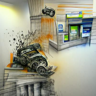 Car Accident: Vehicle Crashing into Bank Building