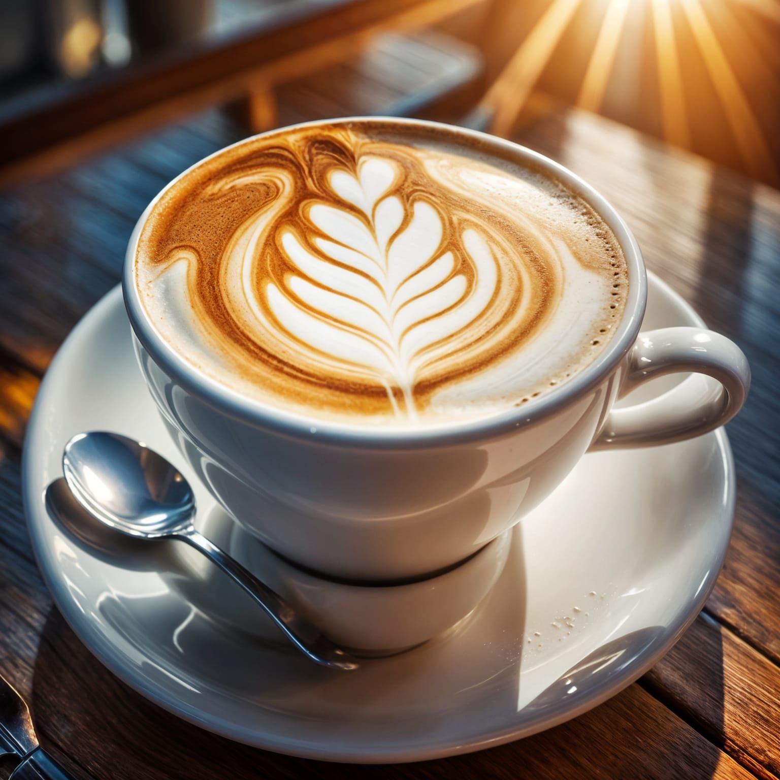 Vibrant Morning Latte in a Cozy Setting