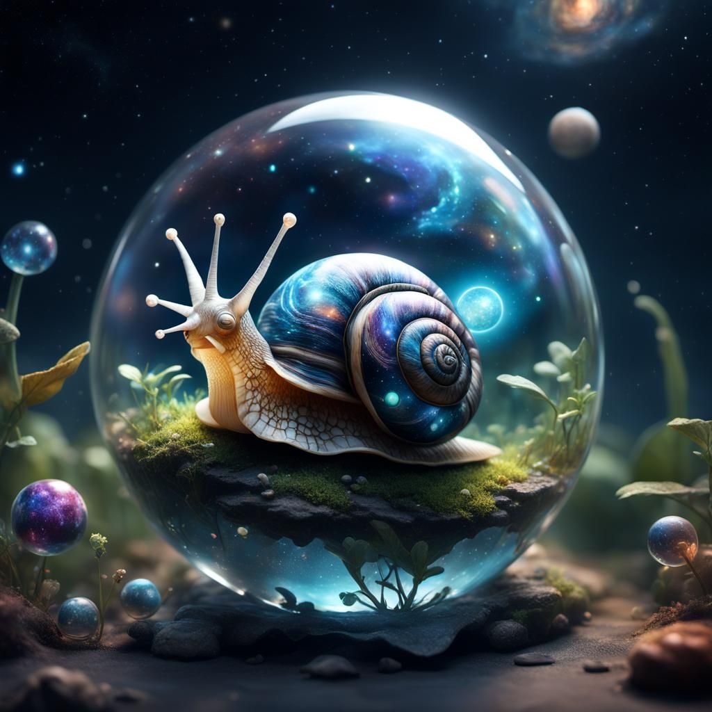 Snail Universe: Fantasycore Artwork in Glass Shell
