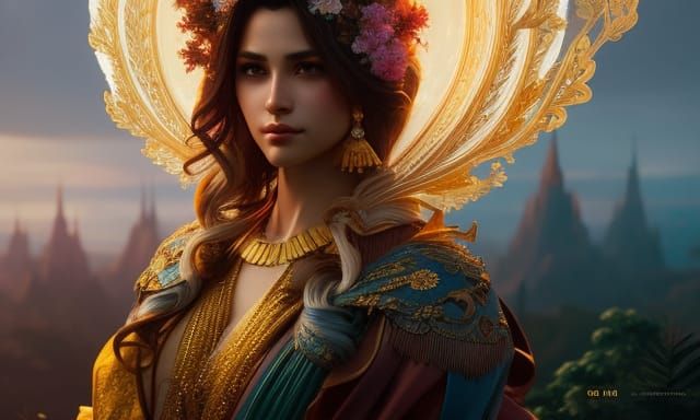 Four Seasons Goddesses in Hyperdetailed Digital Art