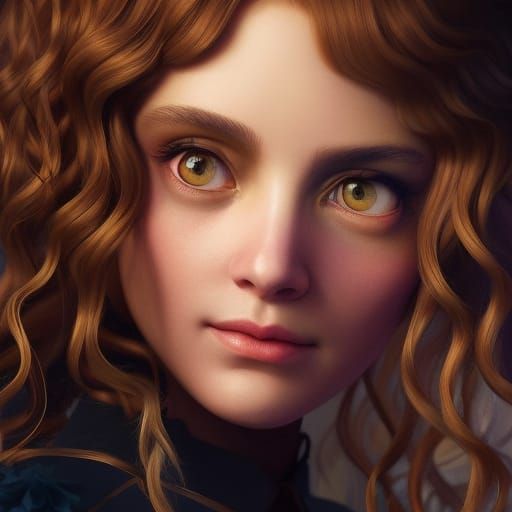 Hermione Granger Portrait in Whimsical Fantasy Style