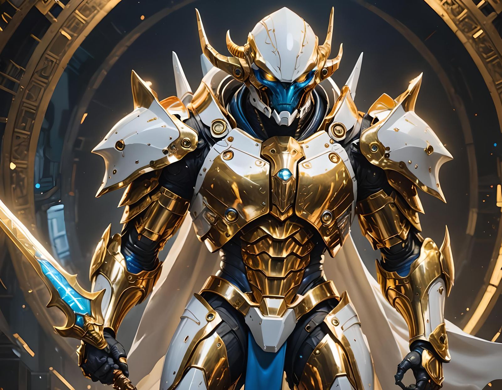 Humanoid Alien Warrior in Anime Art Style