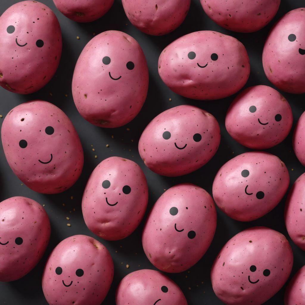 Whimsical Hot Pink Potatoes with Faces