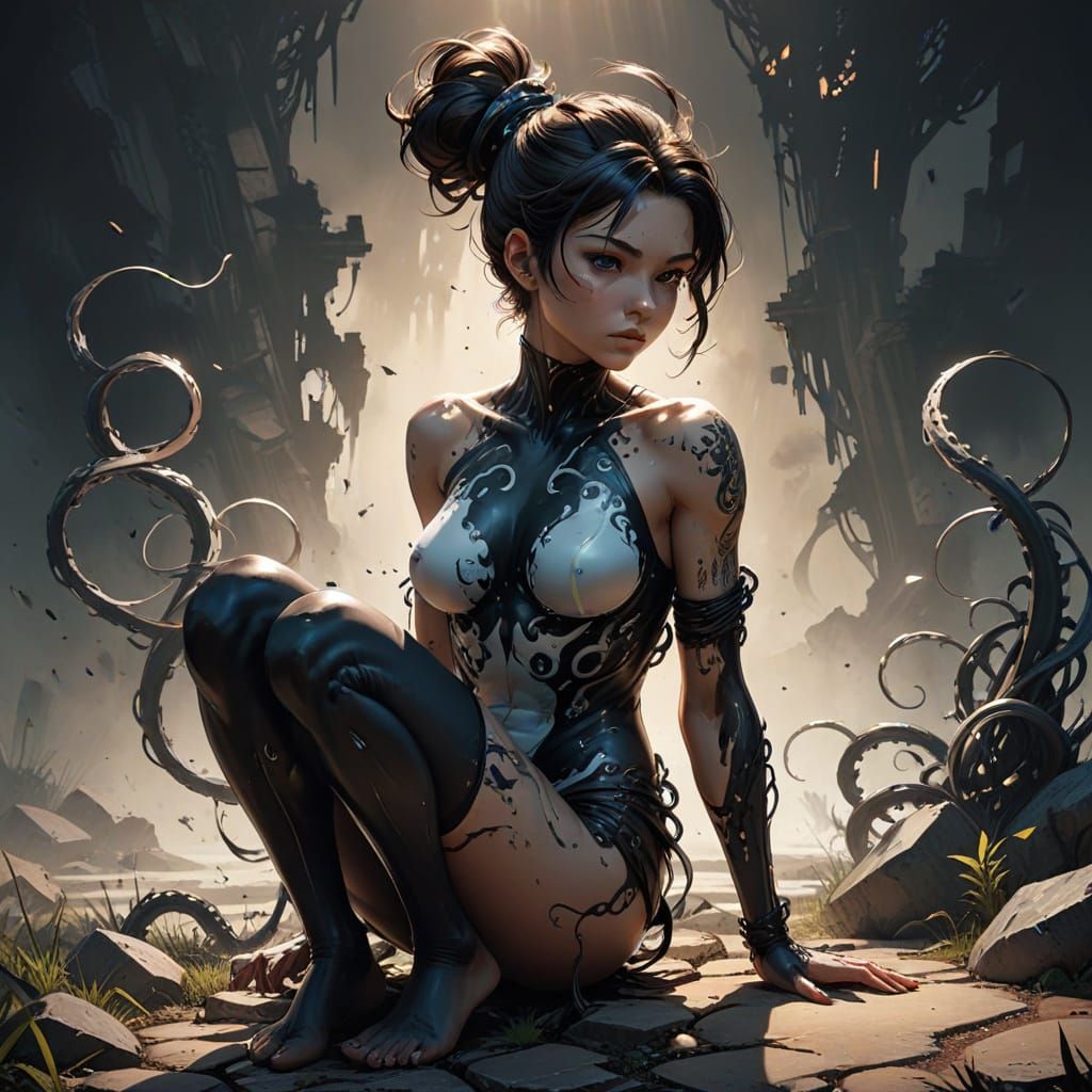 Mysterious Camer Woman Captured in Intense Black and White I...