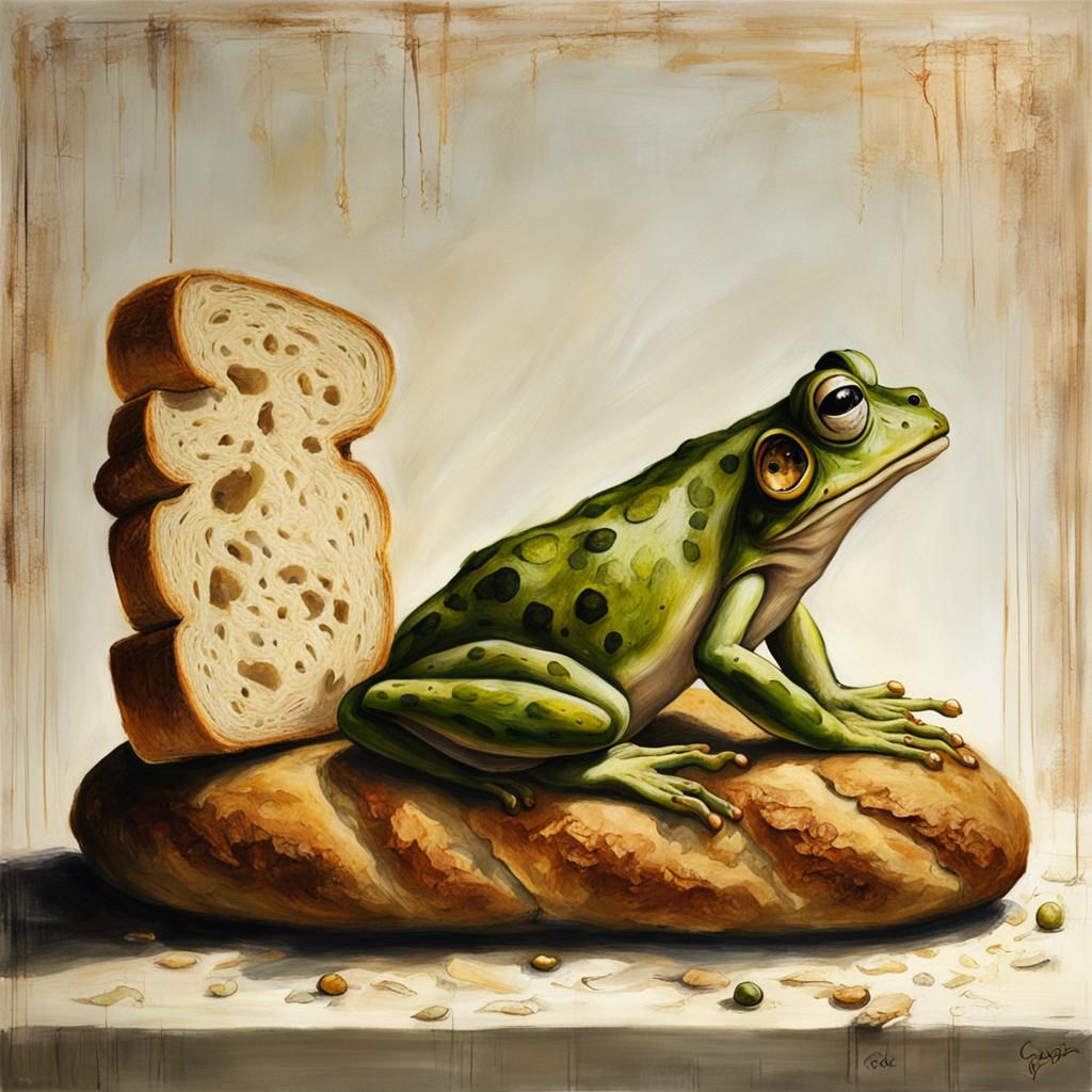 Bread Frog in Surrealist Style