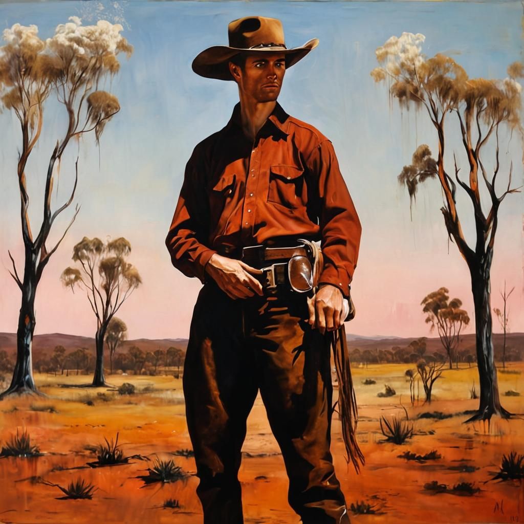 The Cowboy (Sidney Nolan style)