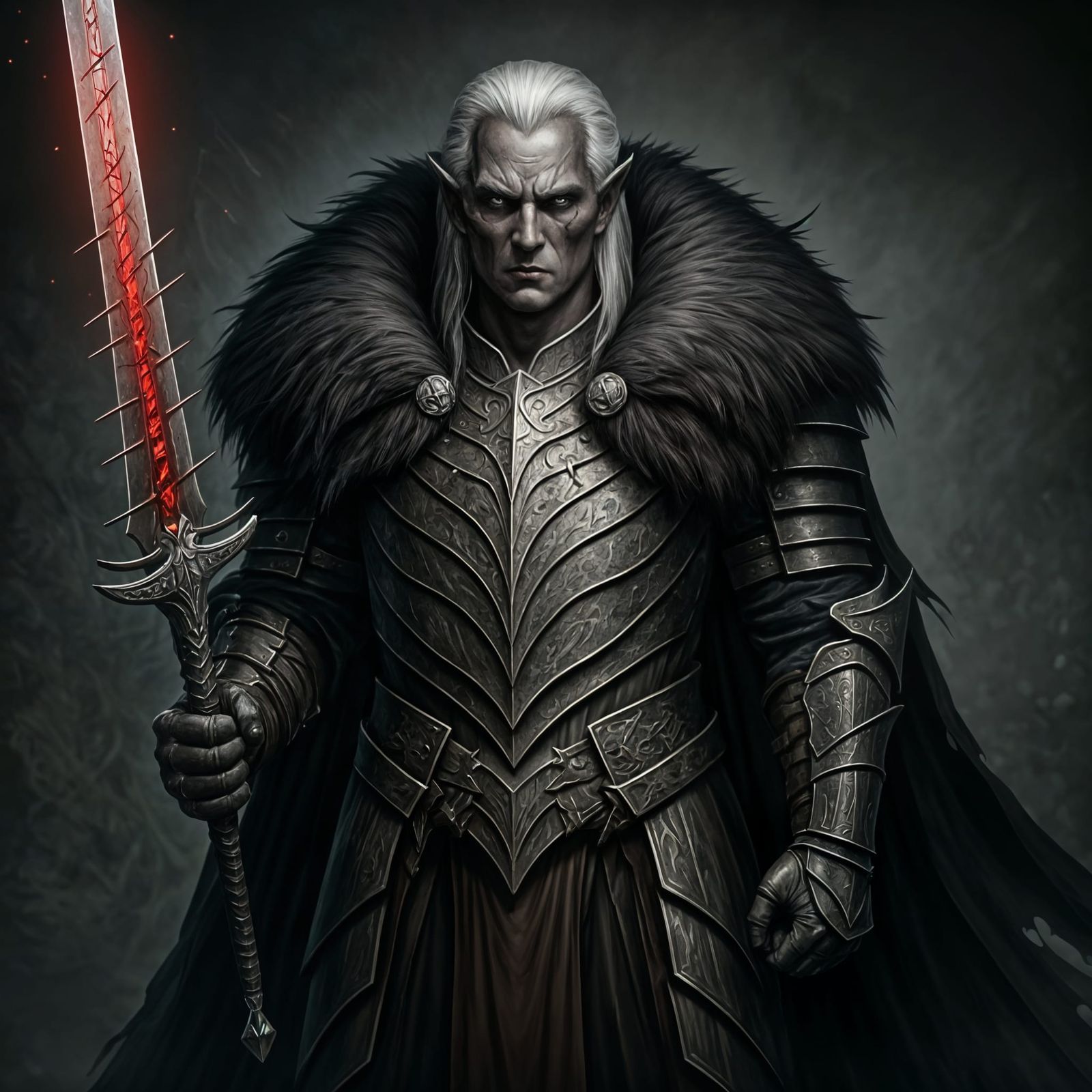 Drow Warrior in Mithril Insect Armor