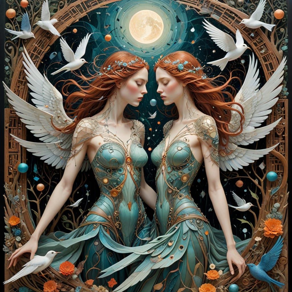 Angel Screams Amidst Shattered Mirrors and Cosmic Realms