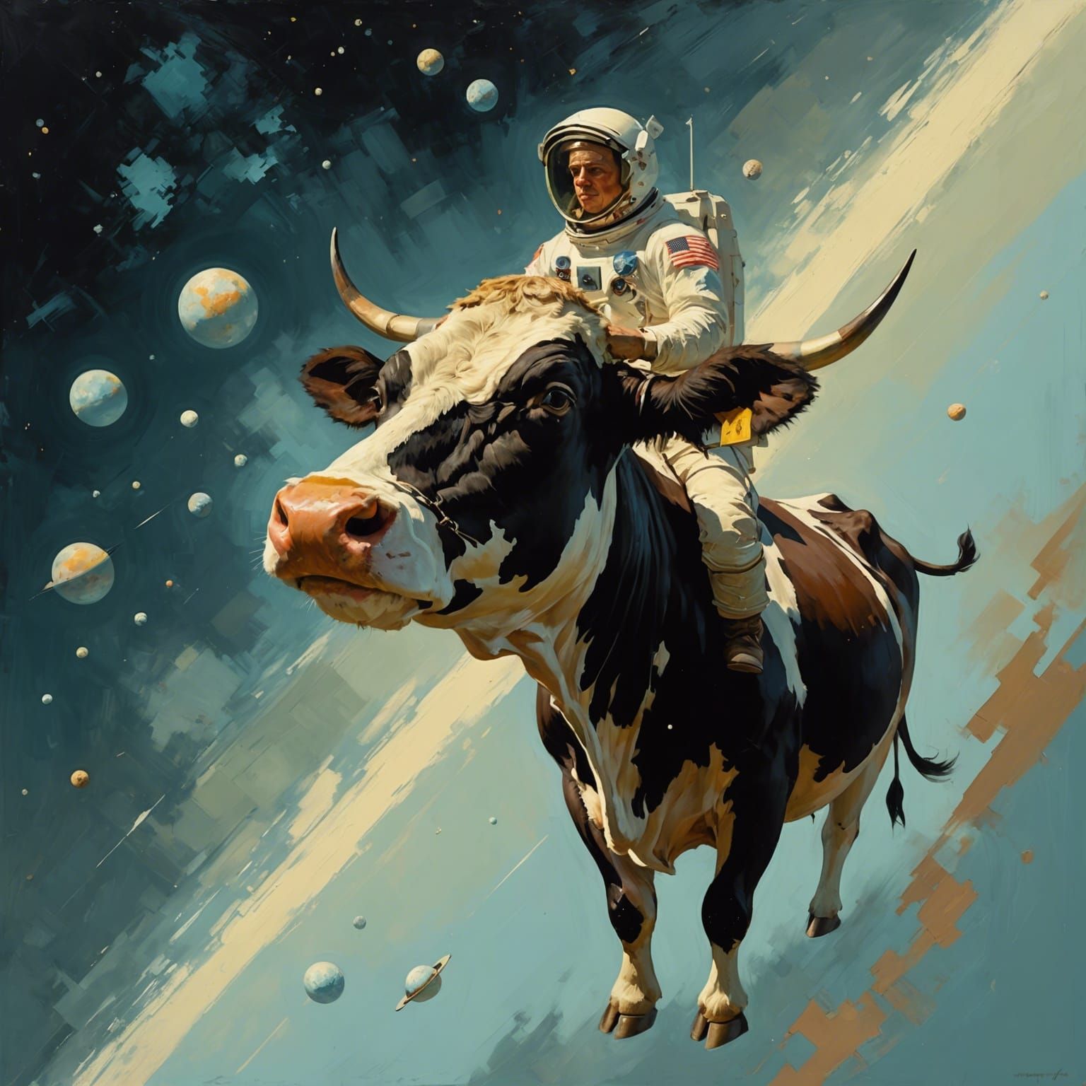Cow in Space: Impasto Painting in Mann Style