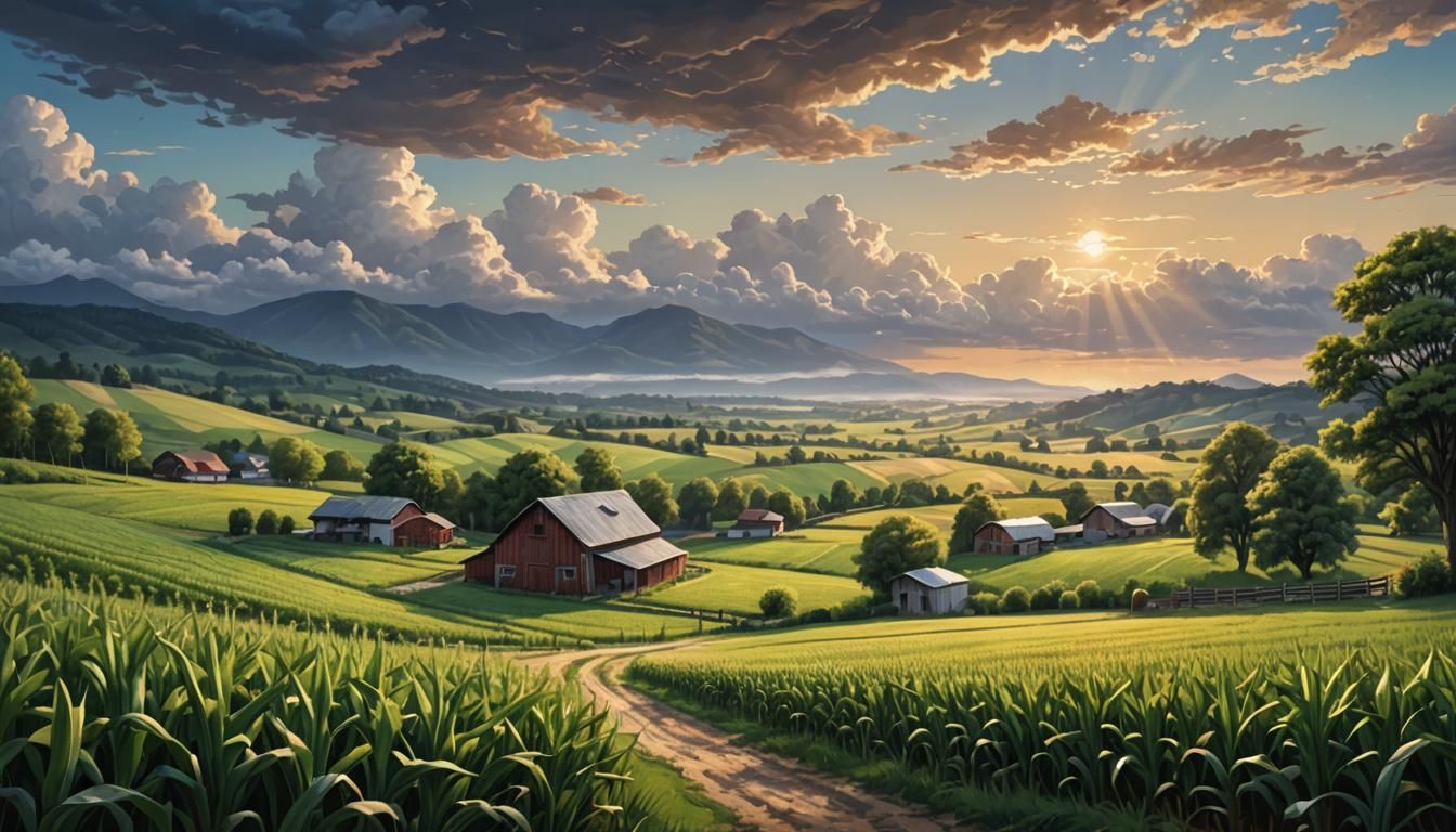 A sunny day in the cornfield