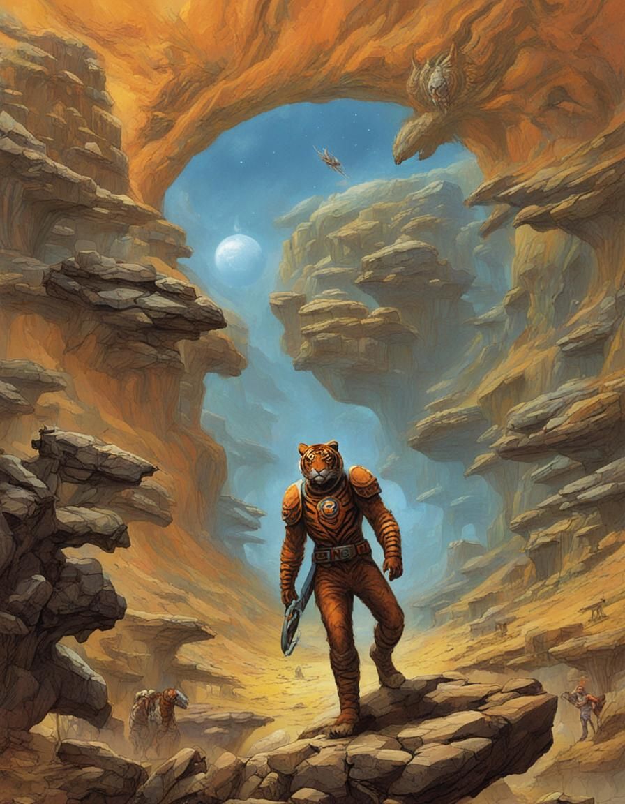 Larry Niven's tiger-man Kzinti in his novel Ringworld