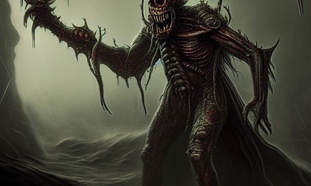 Wizard Fighting Evil in Dark Fantasy Style