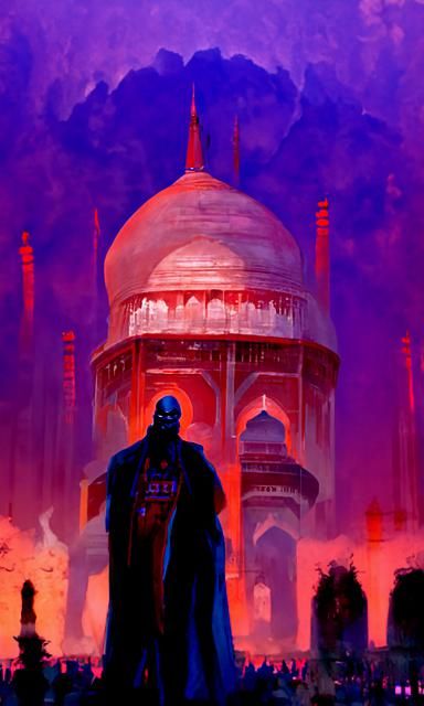 Sinister Taj Mahal: A Greg Rutkowski-Inspired Vision
