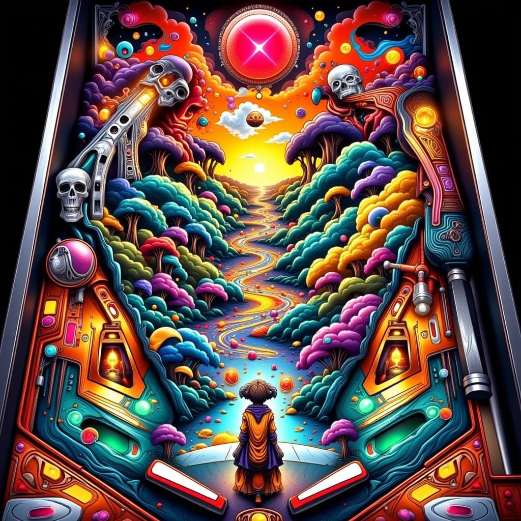 Magical Abstract Pinball Machine Art