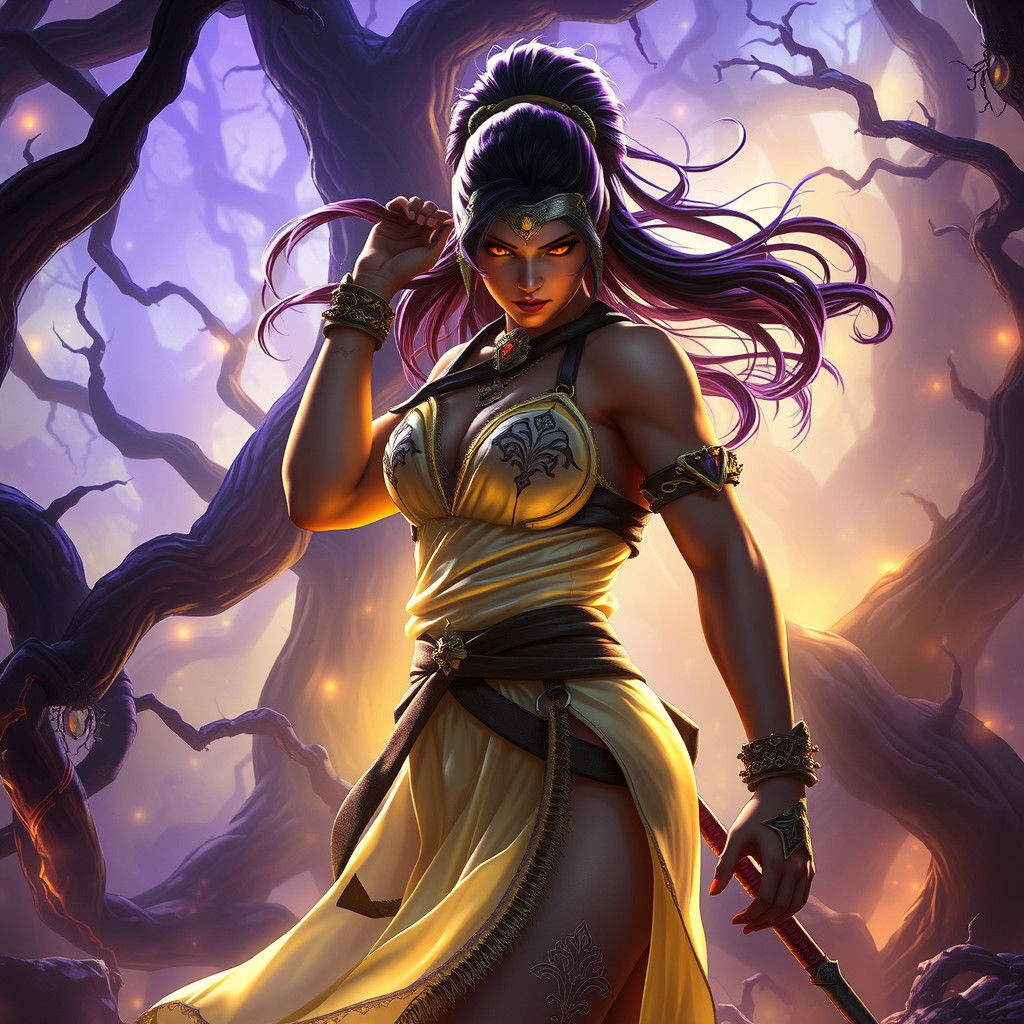 Blanca in Mystical Forest, Hyper-Realistic Digital Art