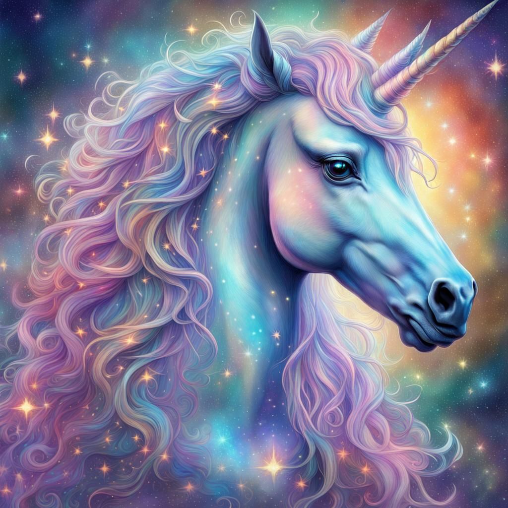 Holographic Unicorn in Astral Cosmic Style