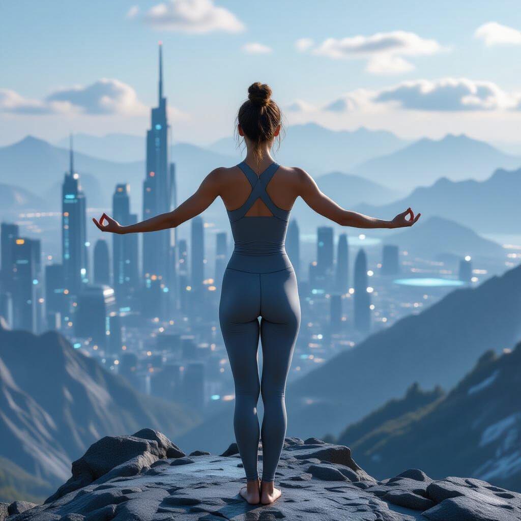 Cyberpunk City Yoga: Cinematic Realism