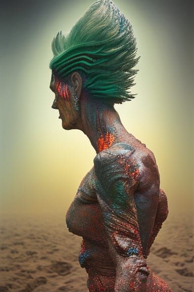 Biopunk Broly Tilda Swinton Portrait as Virtual Sculpture