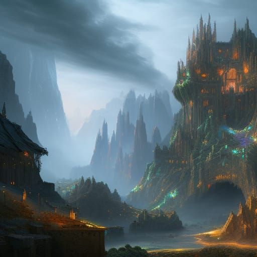 Fantastical Matte Painting with Intricate Details