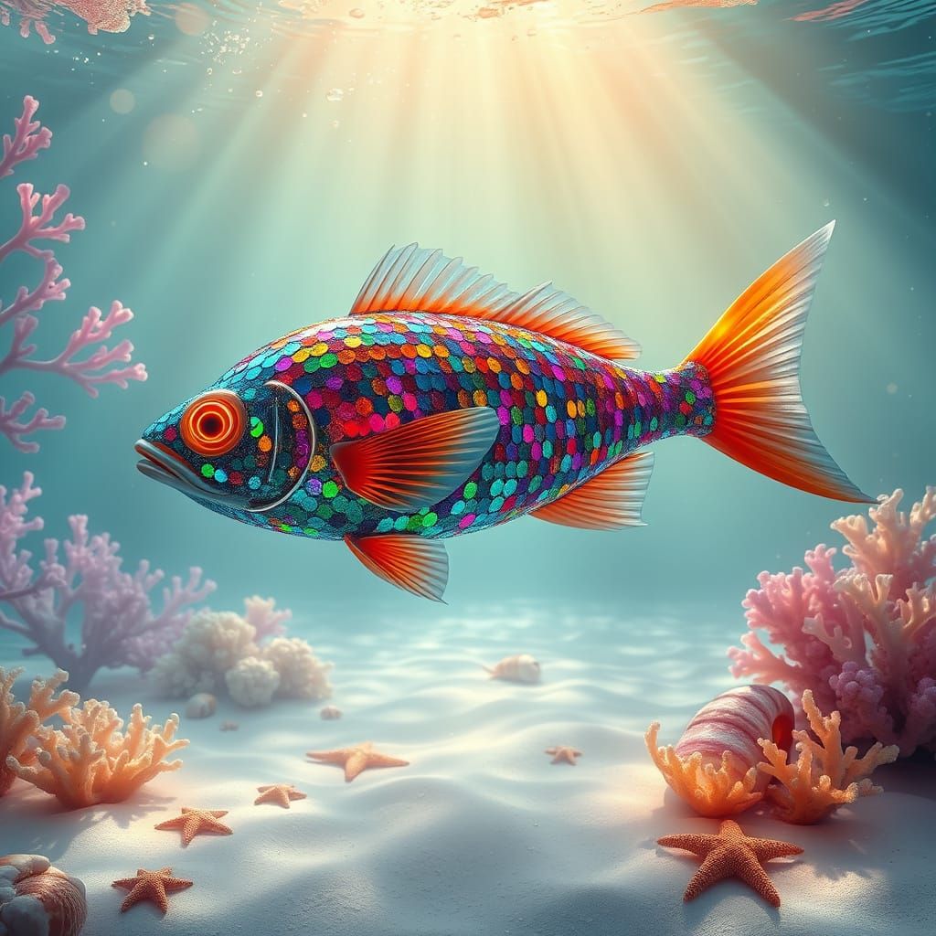 a stunning, hyper-realistic image of a **single, majestic se...