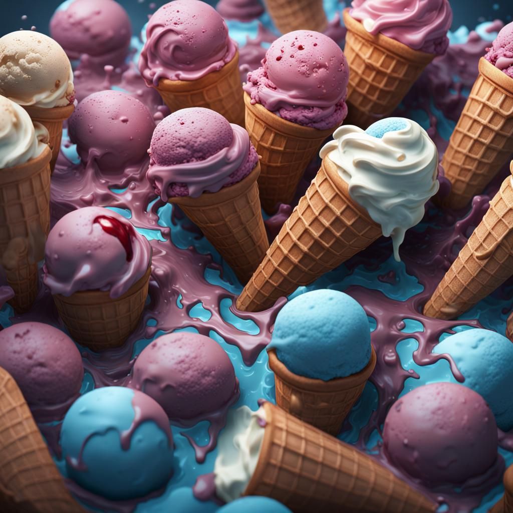 Fantastical Ice Cream Concept Art in Deep Color