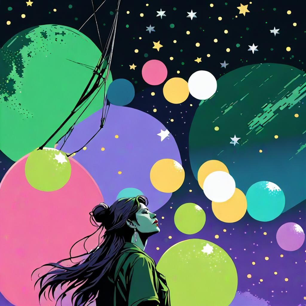 Sad Girl in Rainy Candyland: Pixelated Digital Art