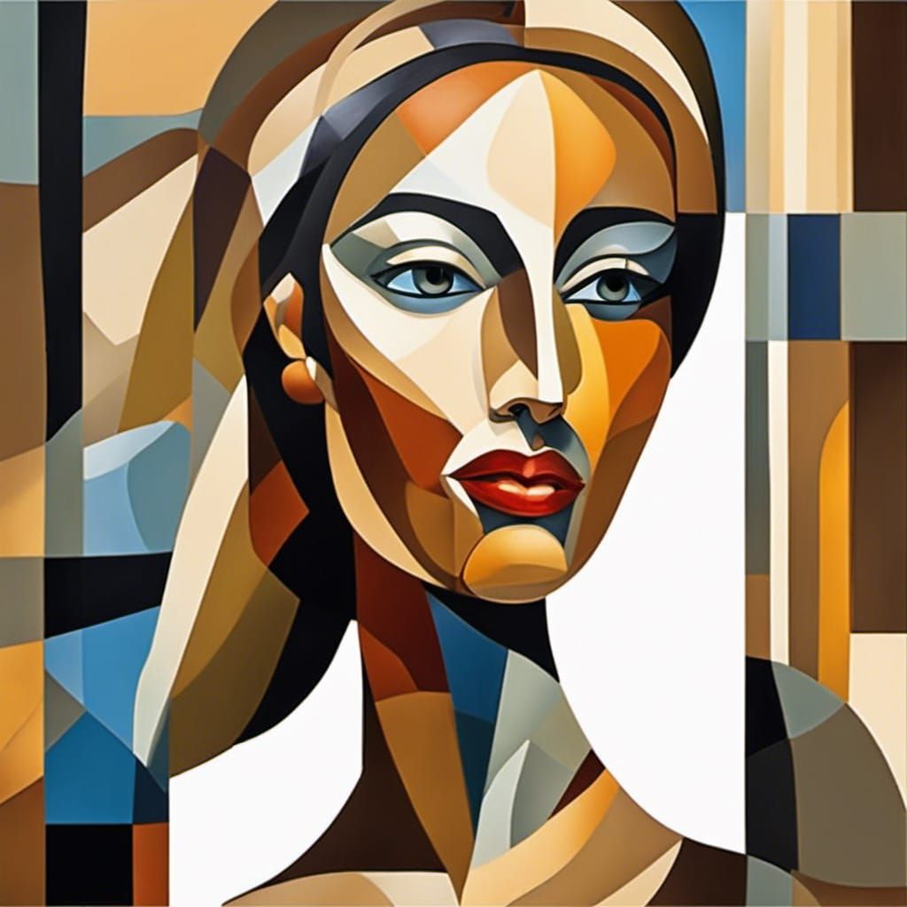 Post Impressionist mosaic study of Female Beauty