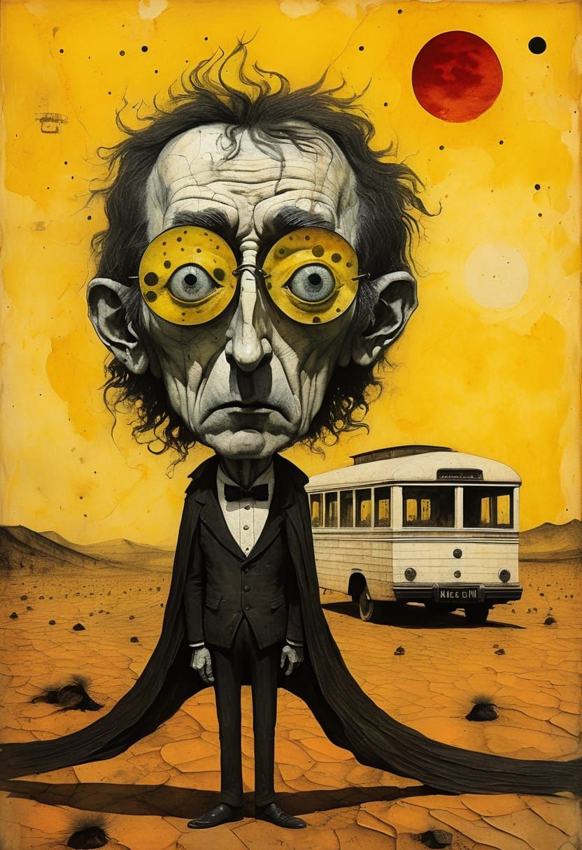 Cartoon Vampire Horror in Dark Surrealism Style