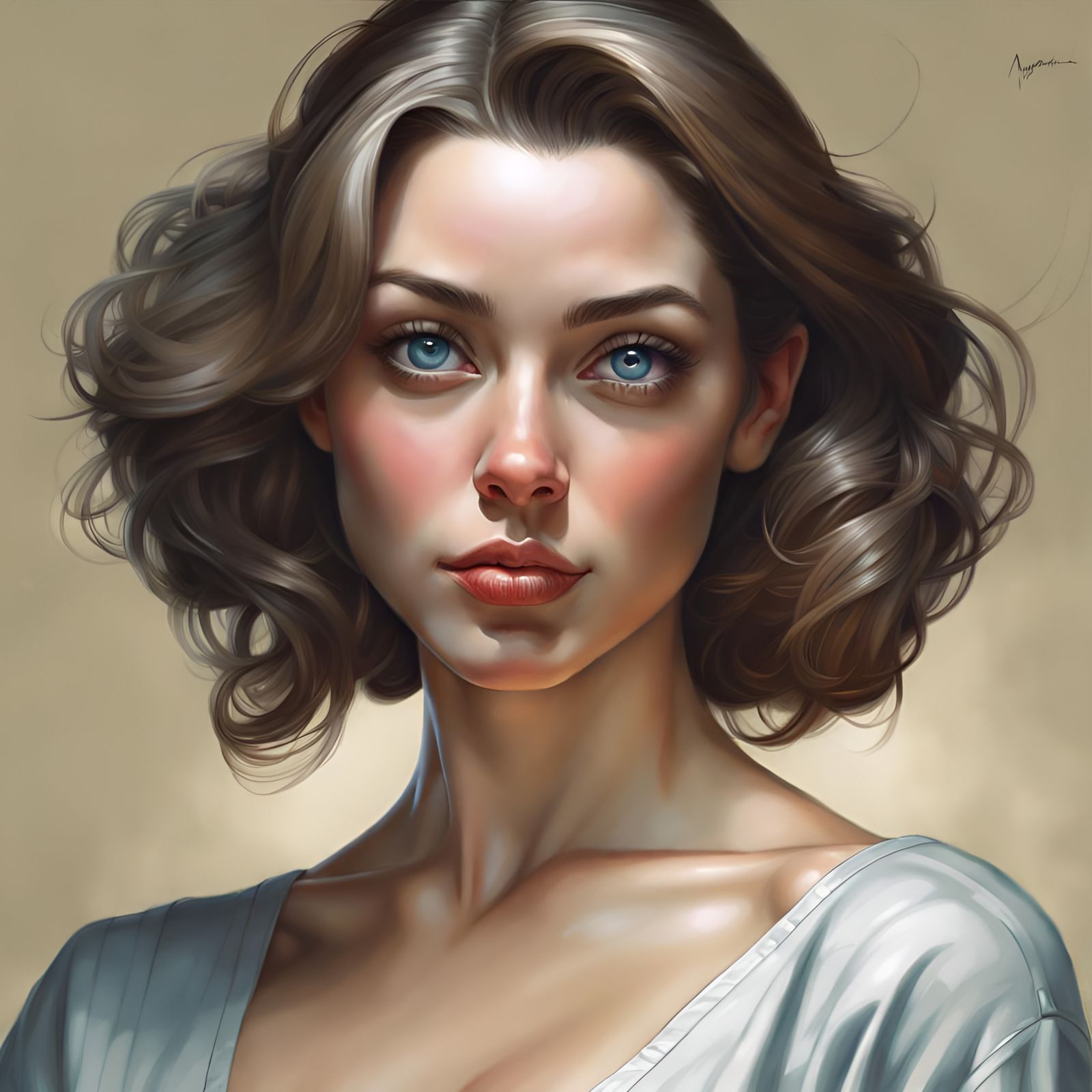 Gorgeous Woman Portrait in Hyperrealistic Digital Art Style