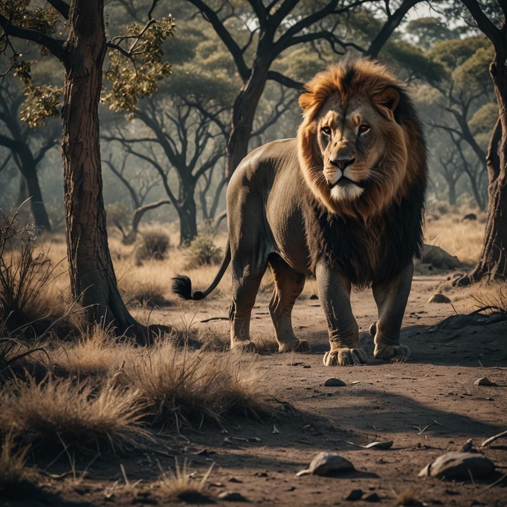 Lion-Elephant Hybrid in Cinematic Style