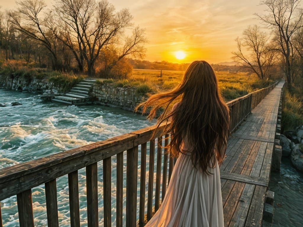 Serenic Waterway Bridge in Moody Light